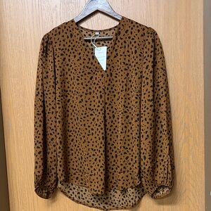 Elegant Brown Leopard Print Blouse